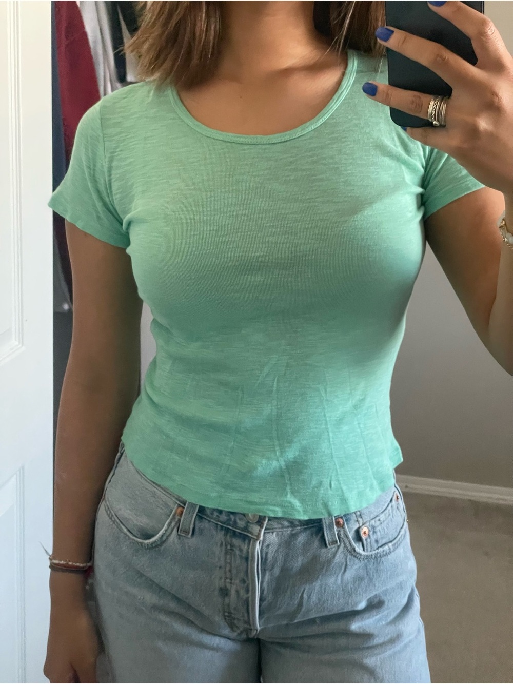 Brandy Melville Mint Green Short Sleeve Crew Tee